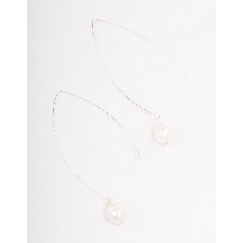 Silver Fine Pearl Drop Earrings