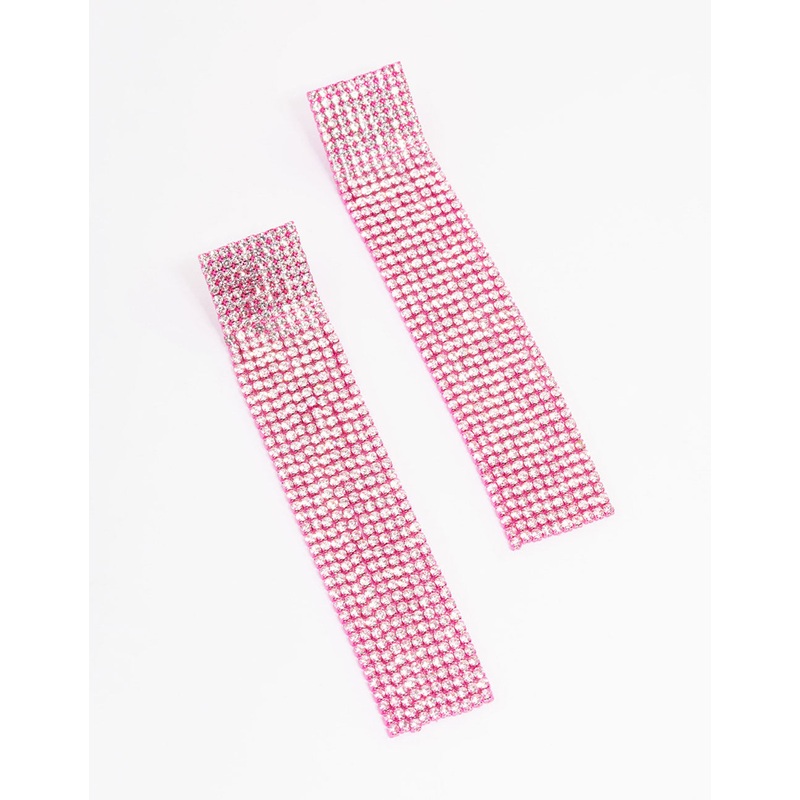 Squared Cup Chain Drop Earrings