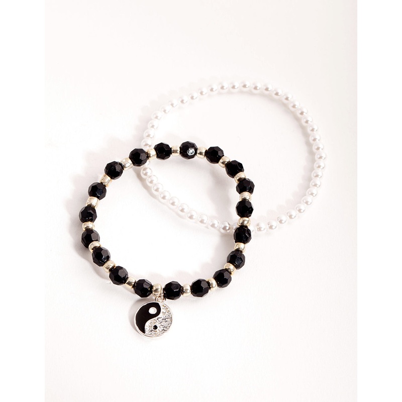 Bead Pearl Yin & Yang Pack Bracelet