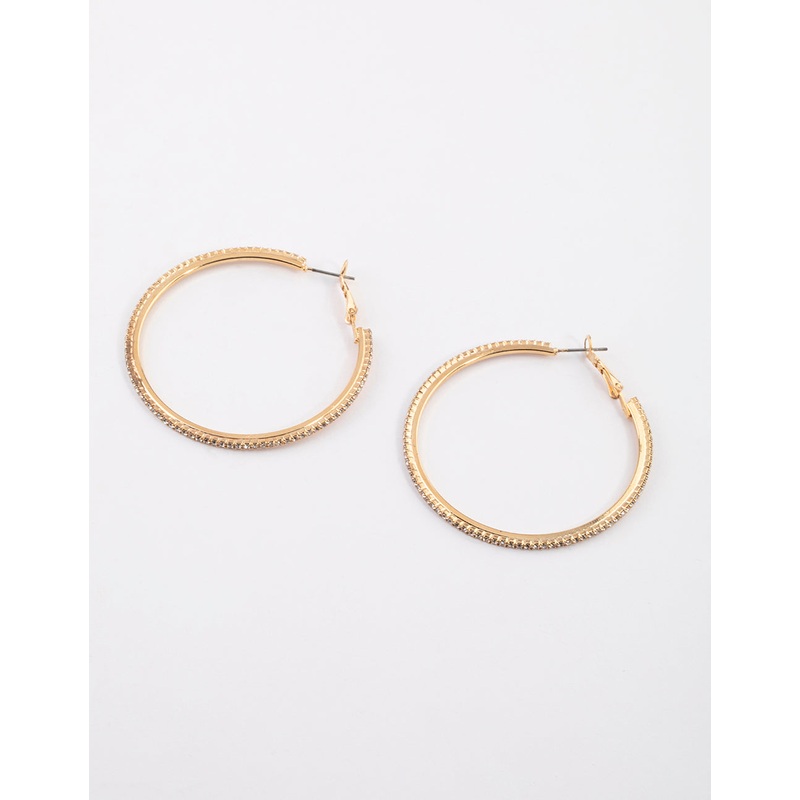 Gold Bling Hoop Earrings