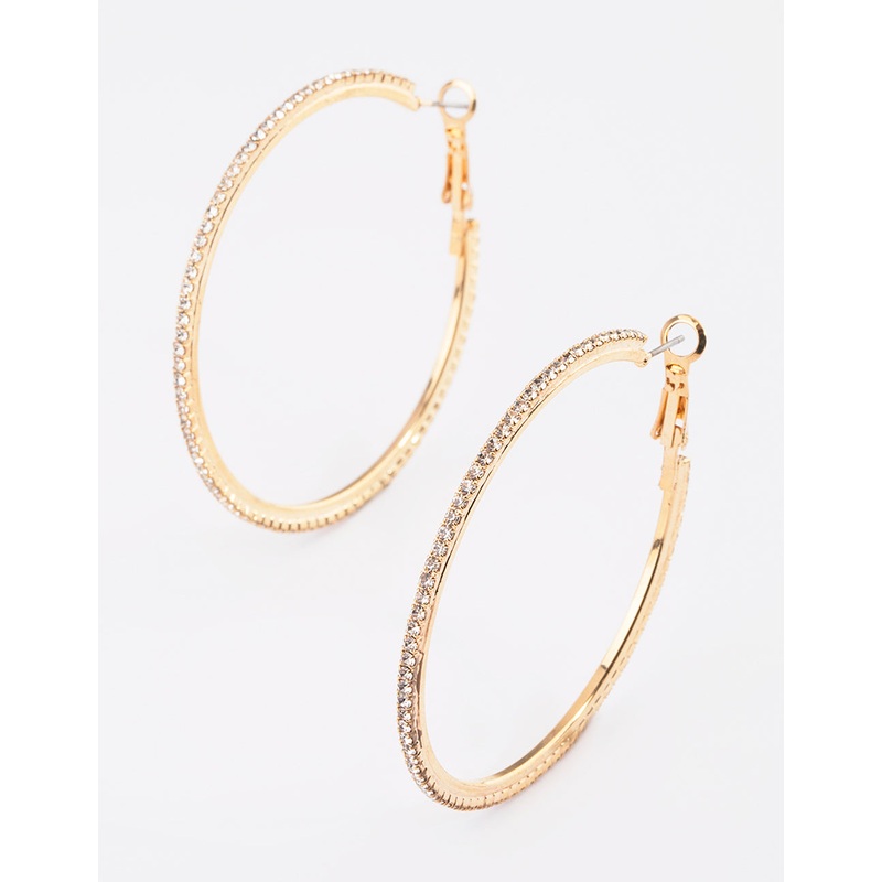 Gold Bling Hoop Earrings