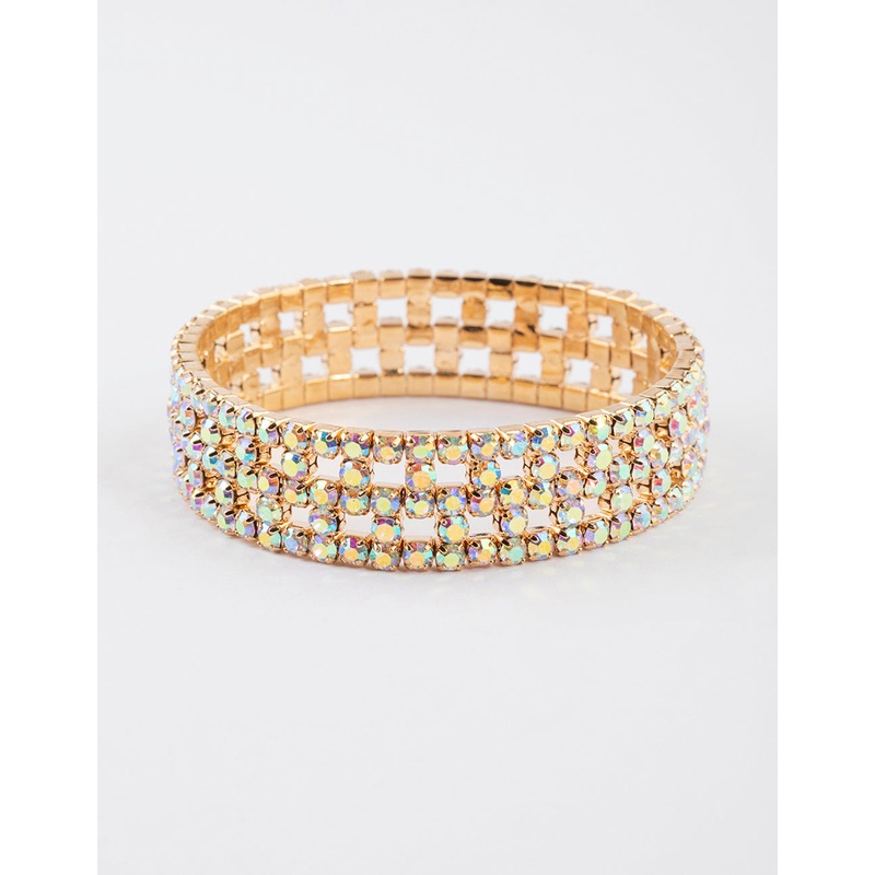 Gold Checkered Sparkle Bracelet