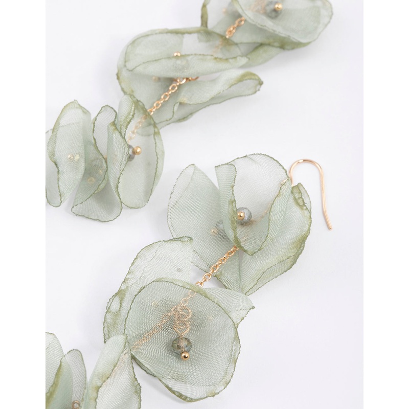 Gold Petal Drop Earrings