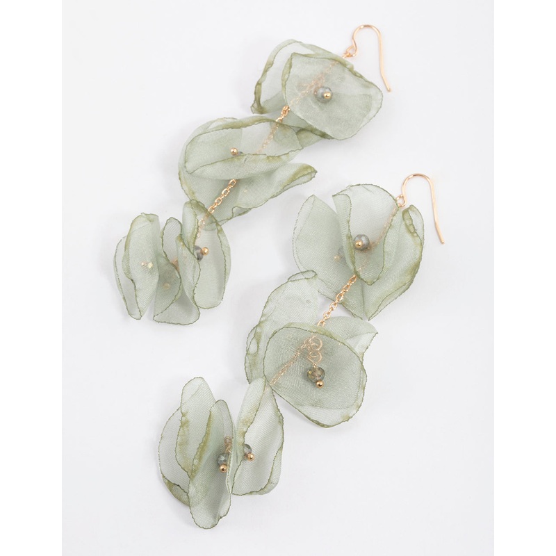 Gold Petal Drop Earrings