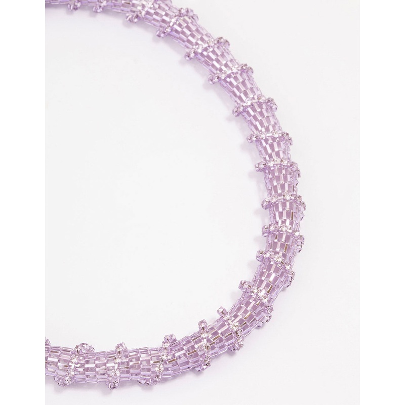 Lilac Cup Chain Wrapped Short Necklace