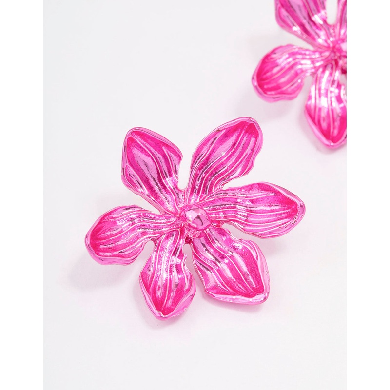 Pink Small Flower Stud Earrings
