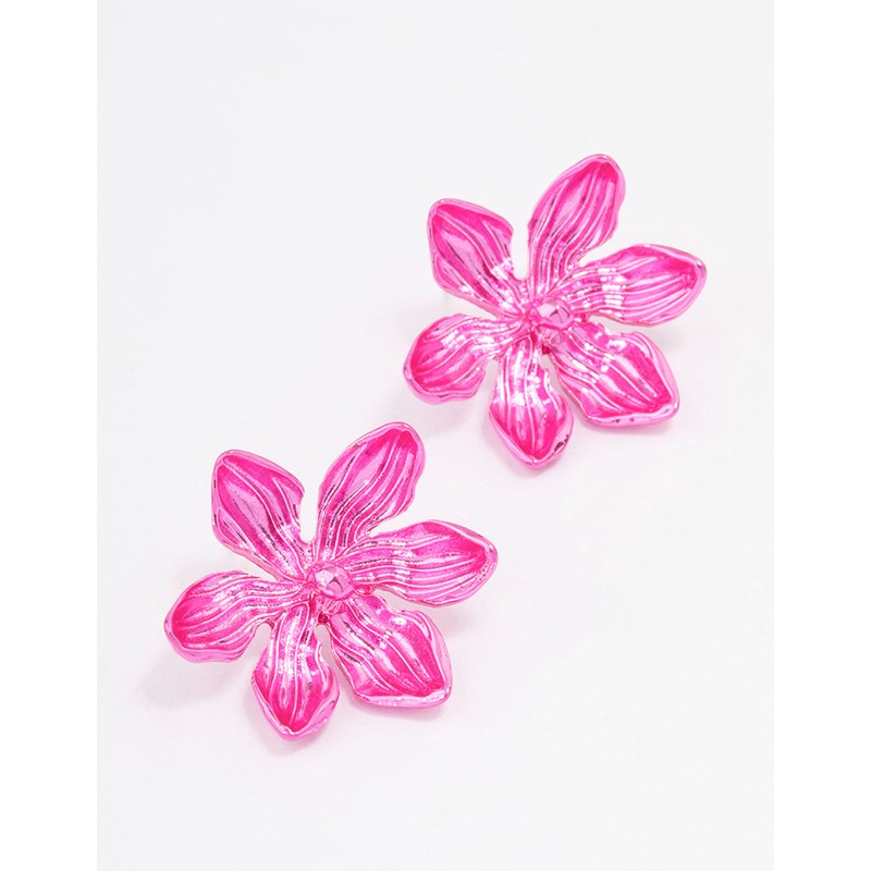 Pink Small Flower Stud Earrings