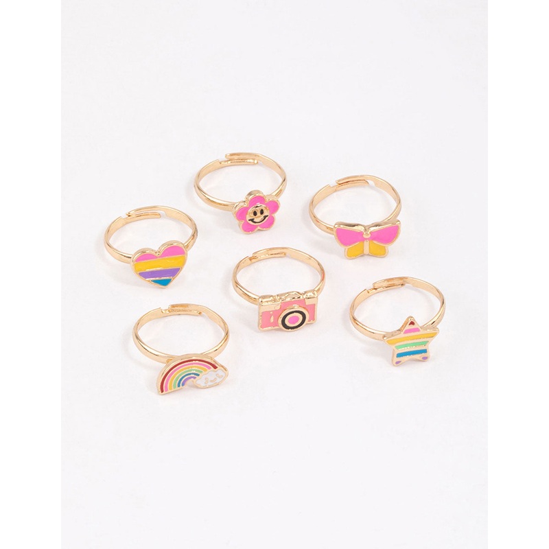 Kids Rainbow Ring 6-Pack