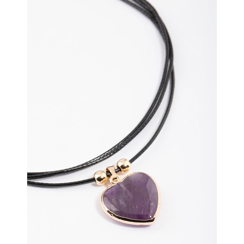 Amethyst Heart Wrap Choker