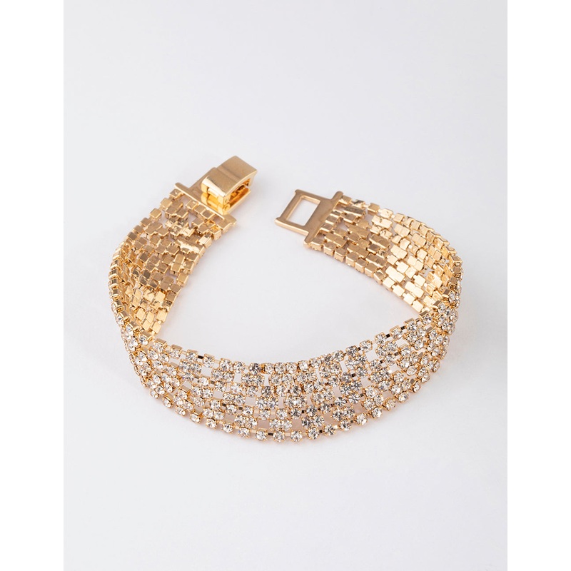 Gold Ultra Bling Cup Chain Bracelet