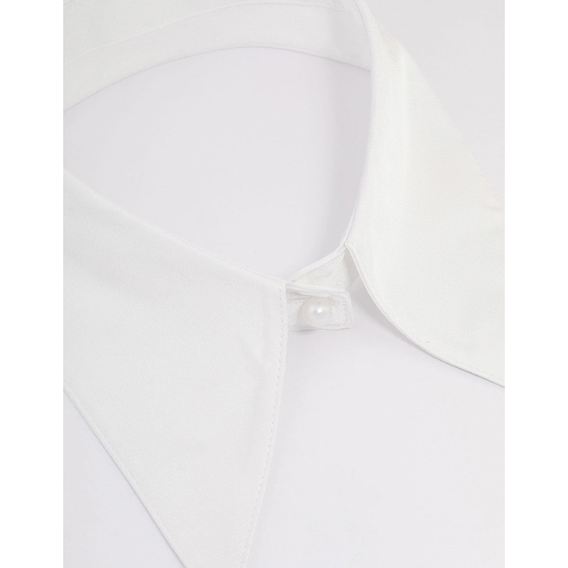 White Fabric Pointed Collar Necklace