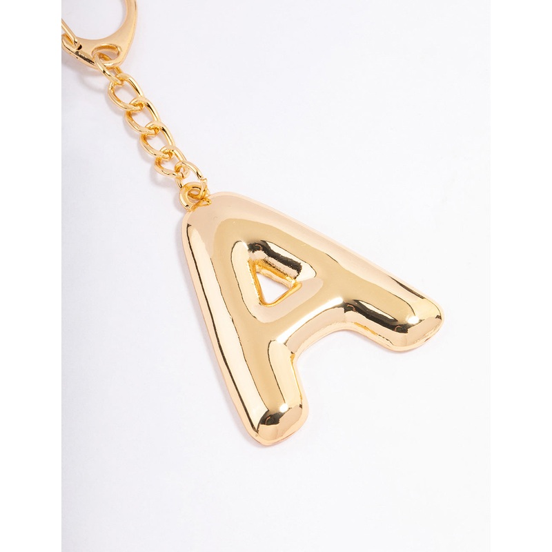 Gold Plated Letter A Key Chain