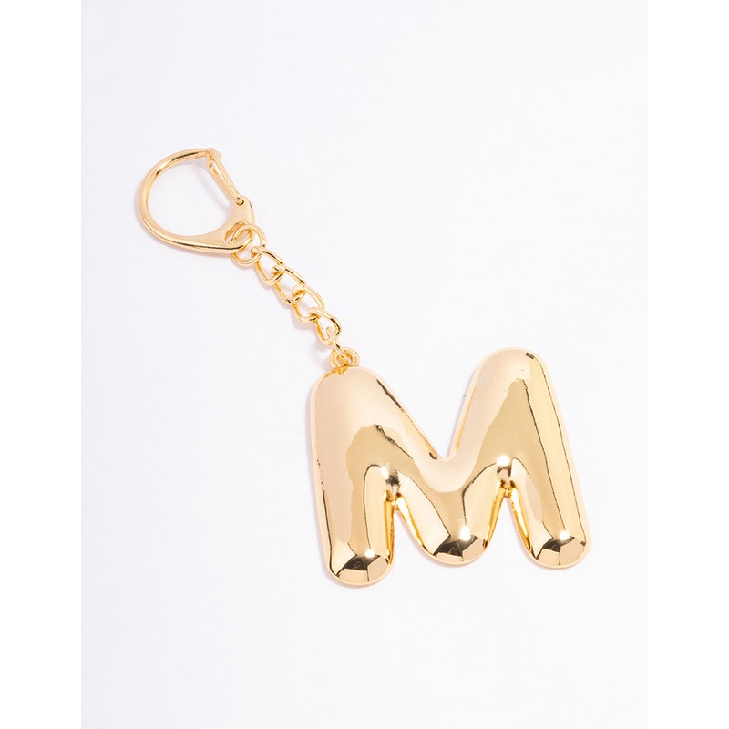 Gold Plated Letter M  Key Chain