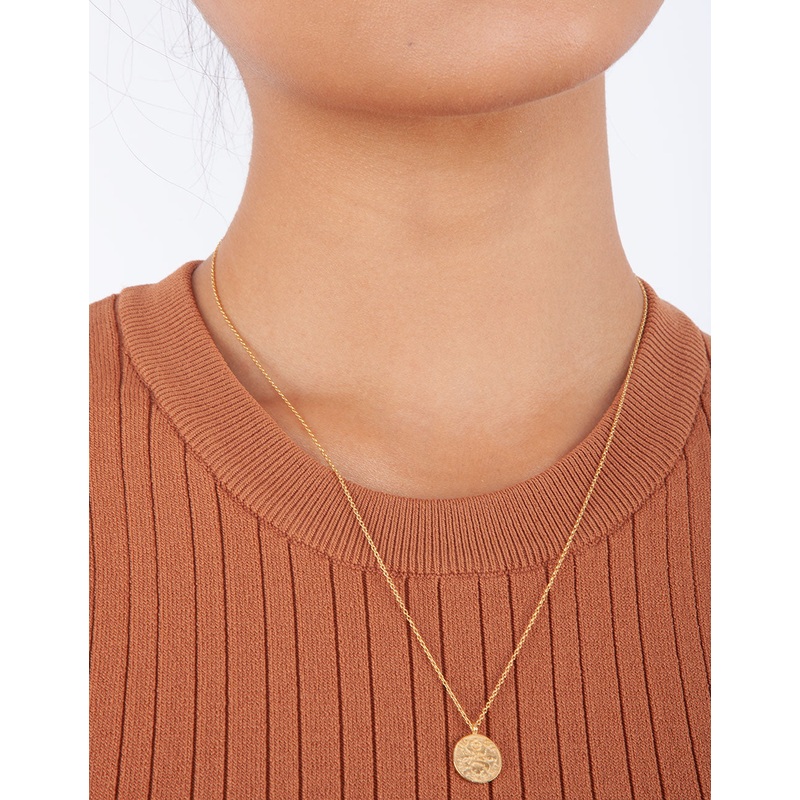 Gold Plated Sterling Silver Sixpence Necklace