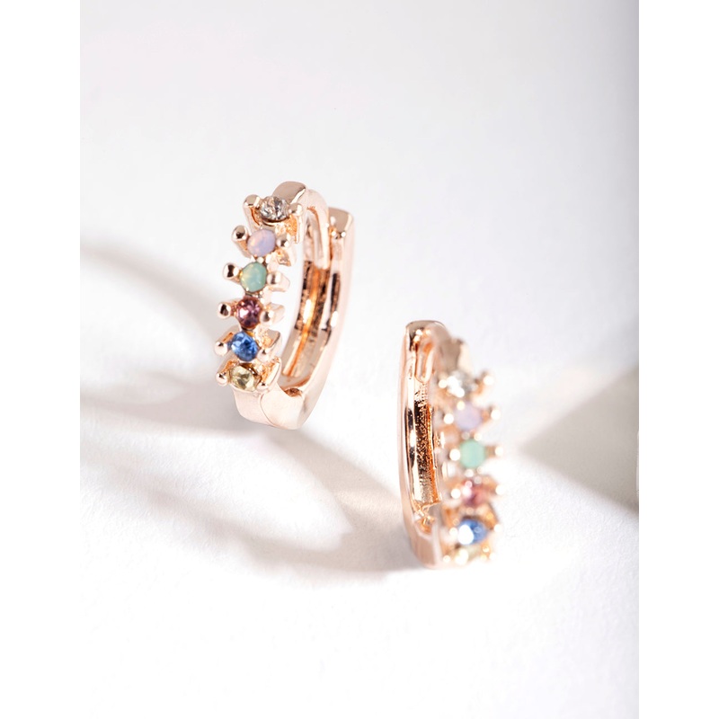 Rainbow Diamante Huggie