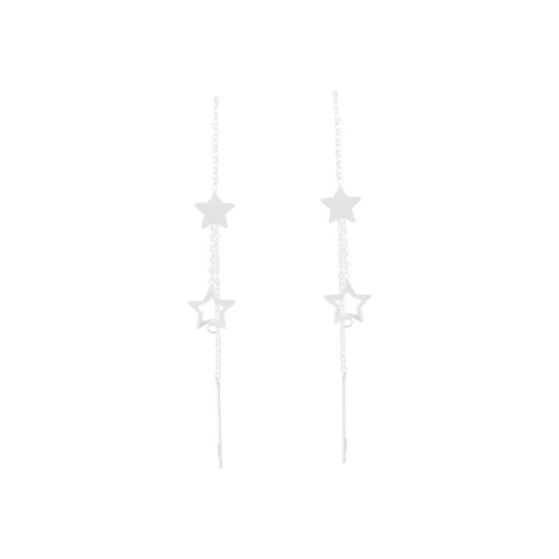 Sterling Silver Star Thread Earrings