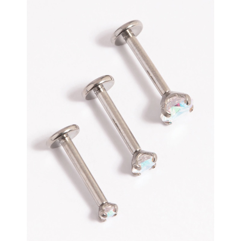 Titanium Cubic Zirconia Iridescent Flat Back Pack