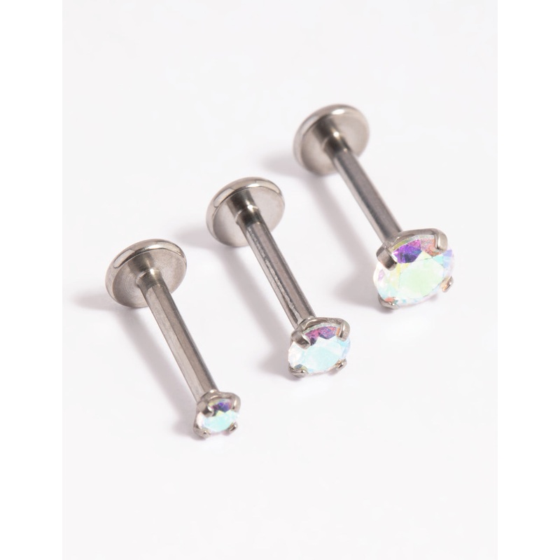 Titanium Cubic Zirconia Iridescent Flat Back Pack