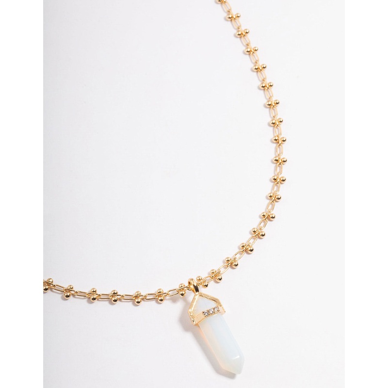 Gold Plated Ball Chain Pendant Necklace