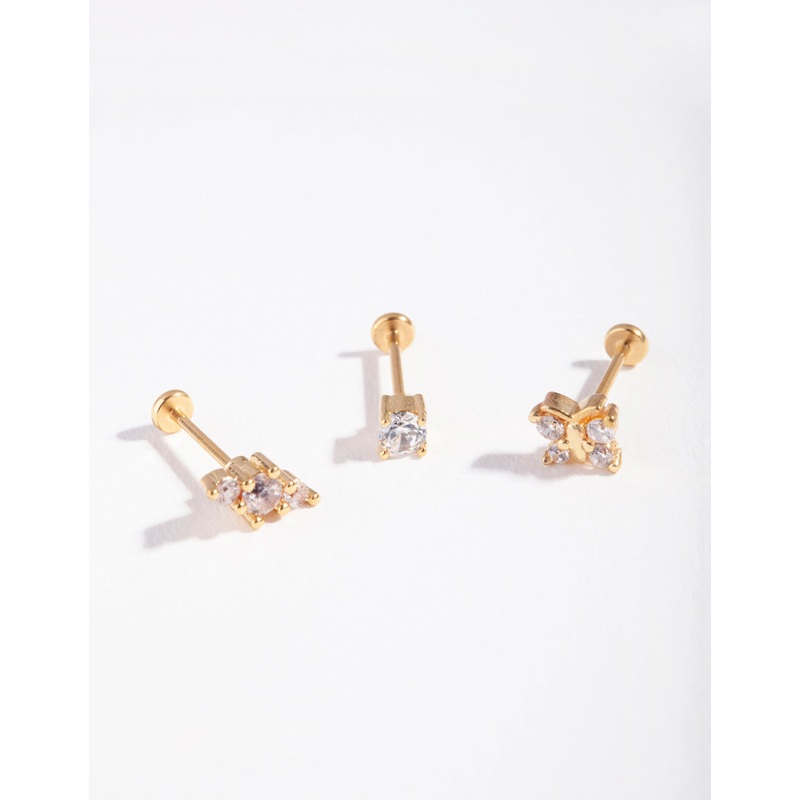 Gold Plated Surgical Steel Fine Butterfly Flat Back Pack