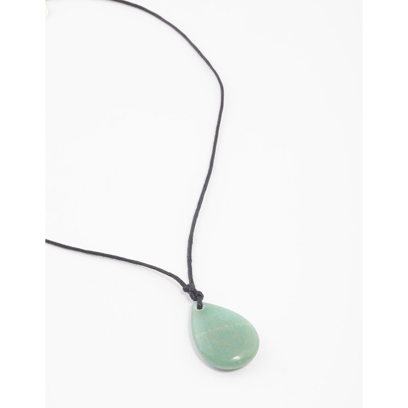 Green Adventurine Teardrop Collar Necklace