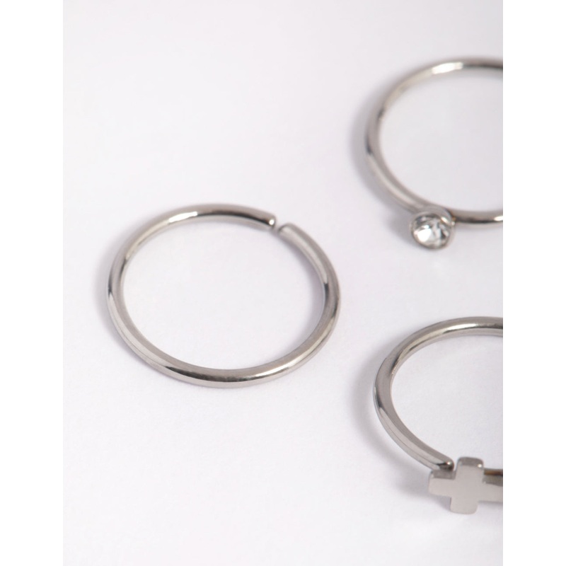 Surgical Steel Cross Nose Ring 6-Packs