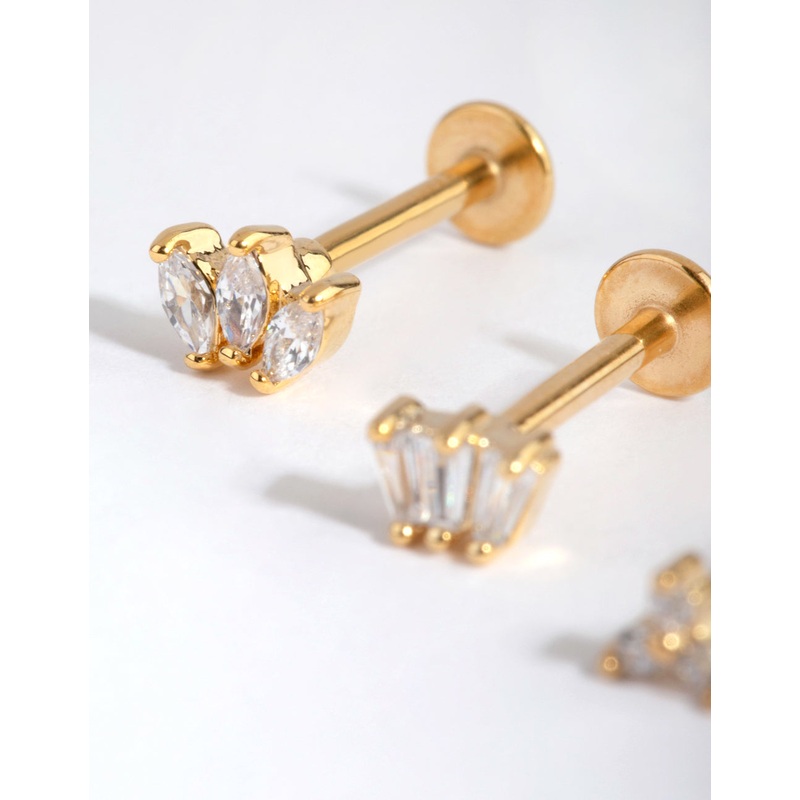 Gold Surgical Steel Flower Crown Flat Back Pack