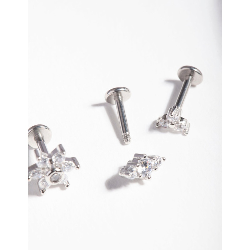 Surgical Steel Floral Flat Back Pack