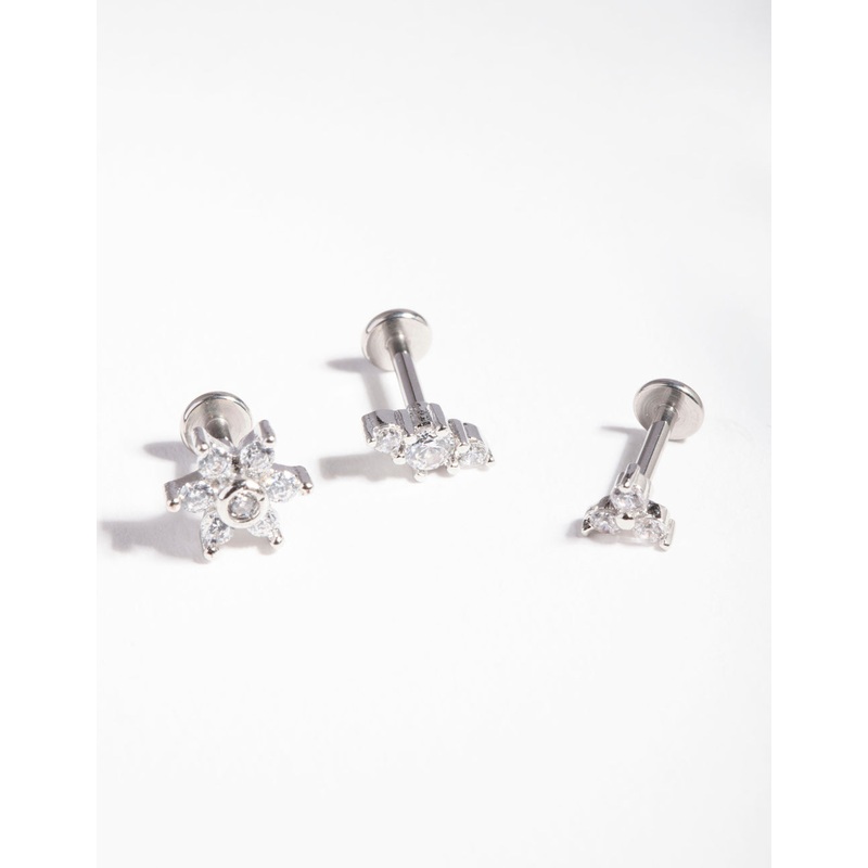 Surgical Steel Floral Flat Back Pack