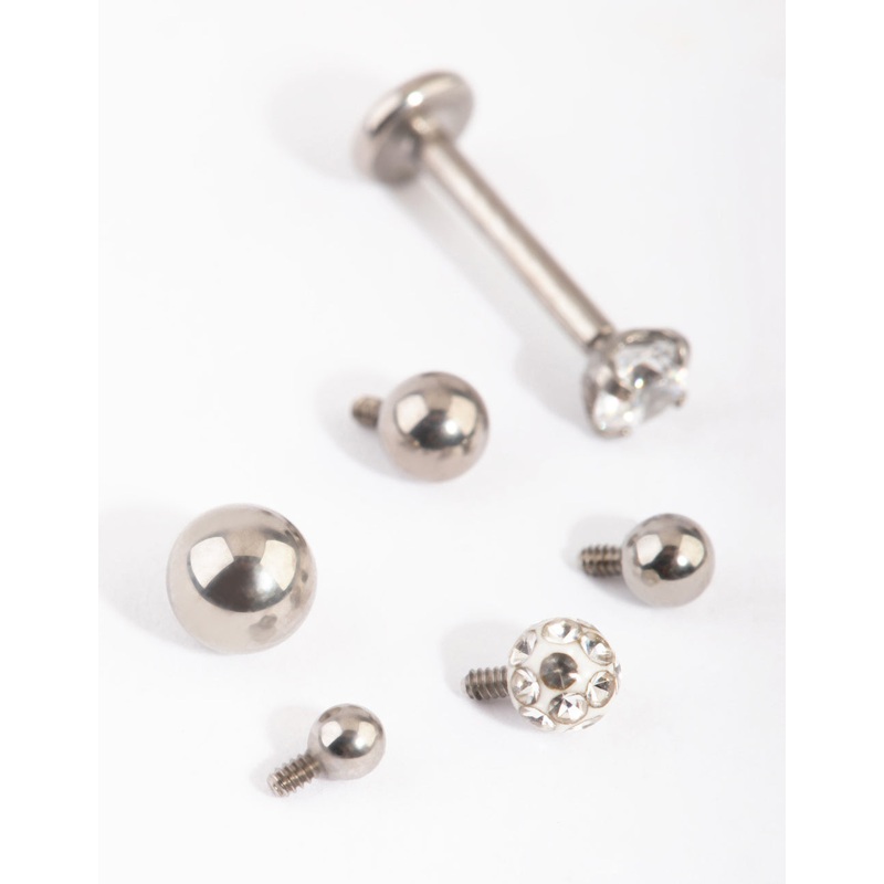 Titanium Ball Flat Back 6-Pack