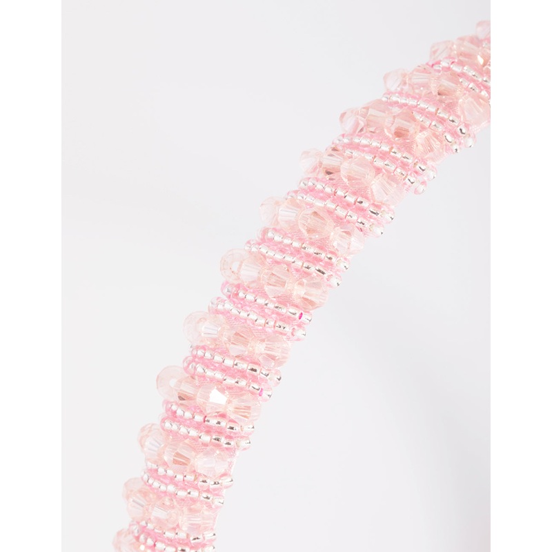 Kids Pink Facet Bead Headband