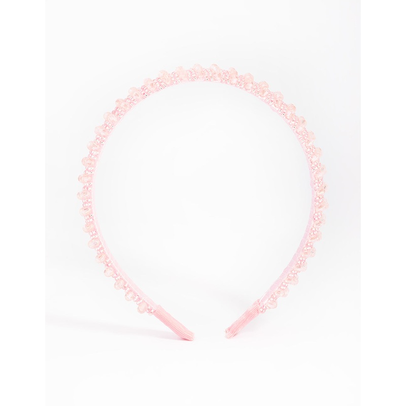 Kids Pink Facet Bead Headband