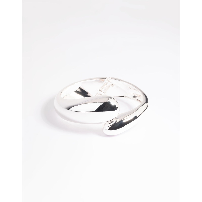 Silver Twisted Hinge Cuff Bracelet