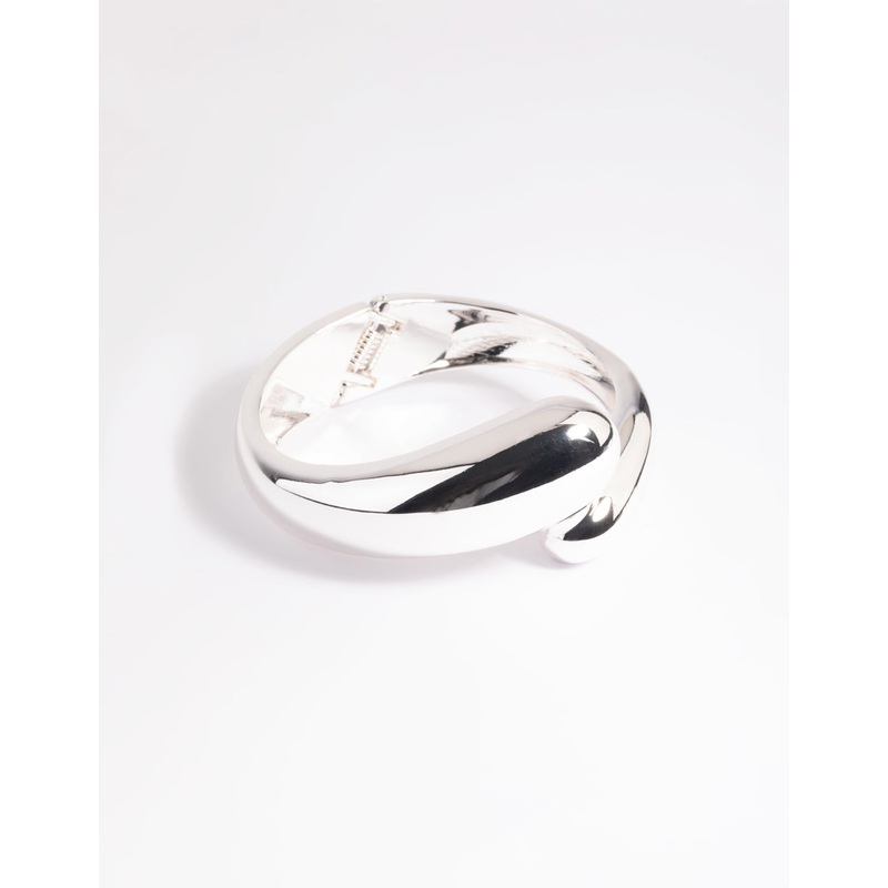 Silver Twisted Hinge Cuff Bracelet