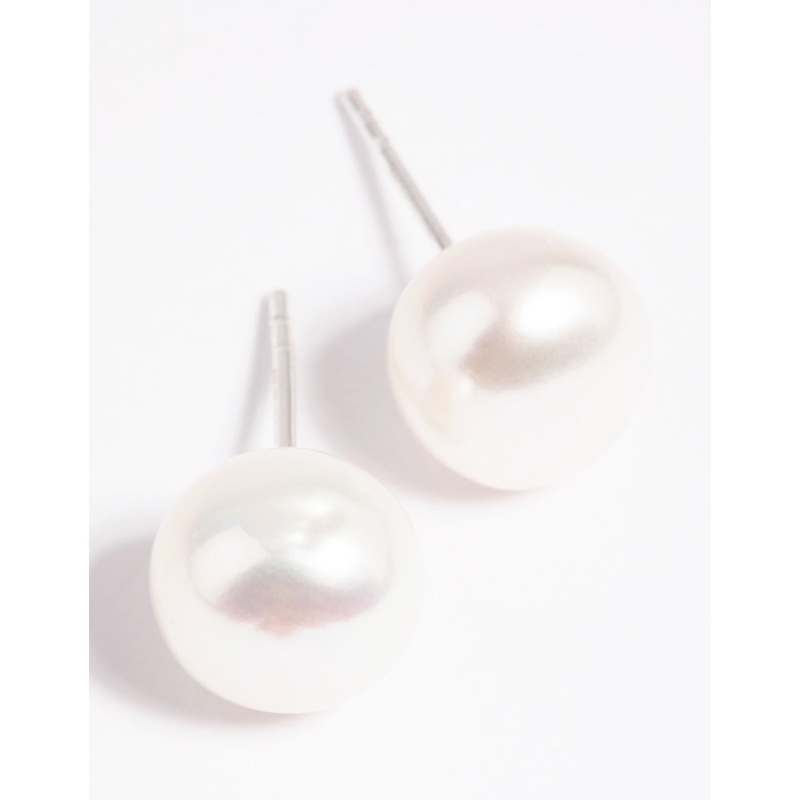 Sterling Silver Freshwater Pearl 10mm Stud Earrings