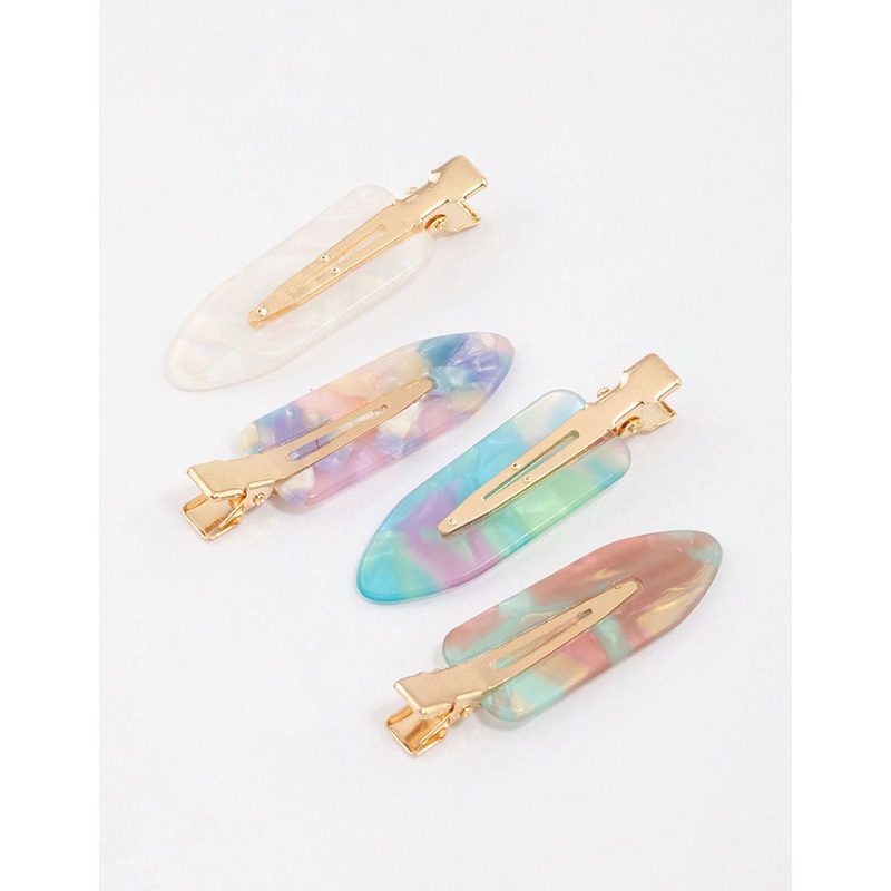 Gold Pattern Creaseless Hair Clips 4-Pack