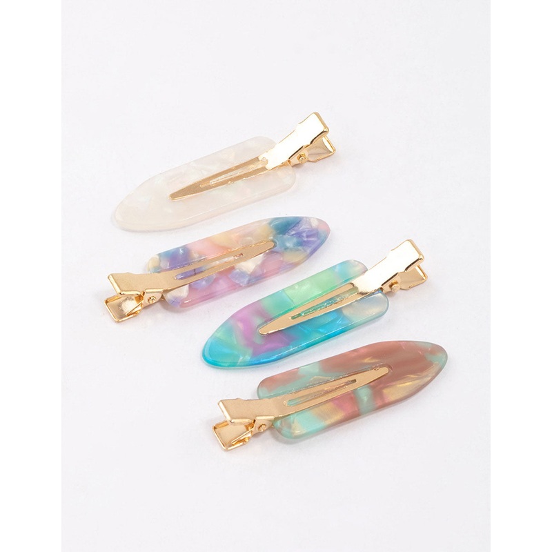 Gold Pattern Creaseless Hair Clips 4-Pack