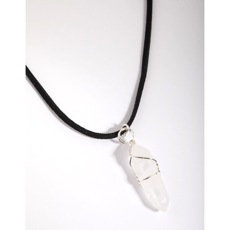 Silver Clear Quartz Shard Necklace