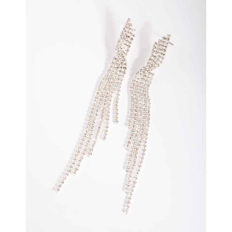 Silver Twisted Strand Drop Earrings