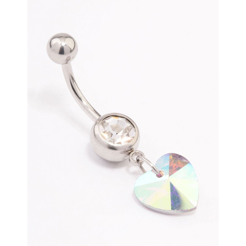 Surgical Steel Single Heart Drop Belly Ring