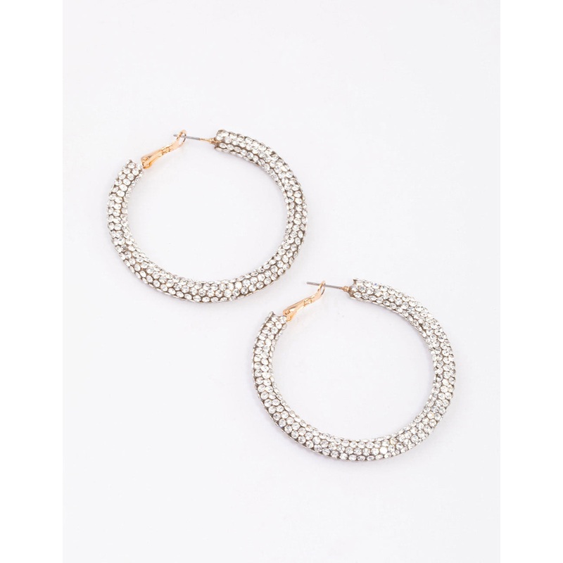 Gold Crust Hoop Earrings 40mm