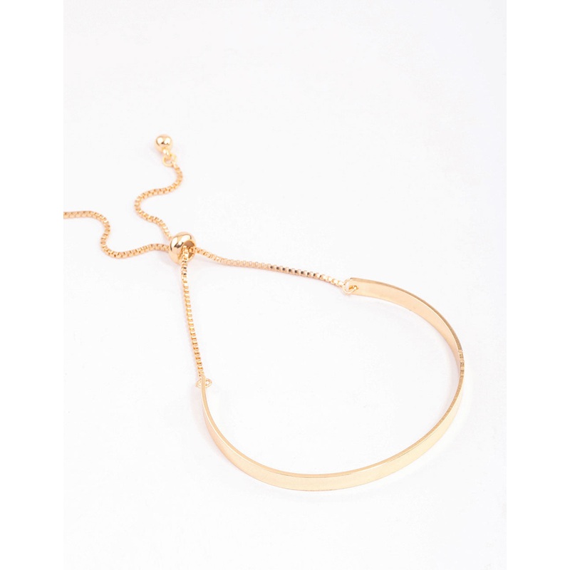 Gold Simple Solid Bangle Toggle Bangle