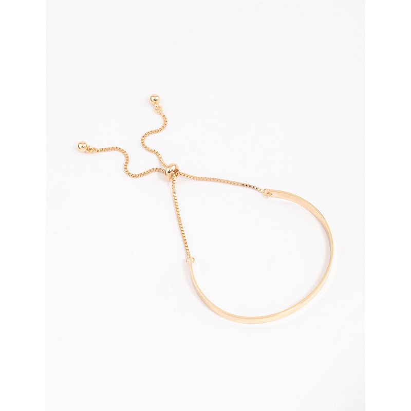 Gold Simple Solid Bangle Toggle Bangle