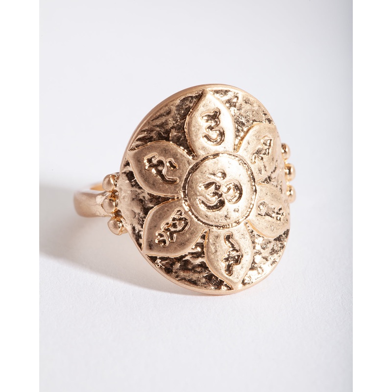 Gold Yogi Disc Ring|SM|ML