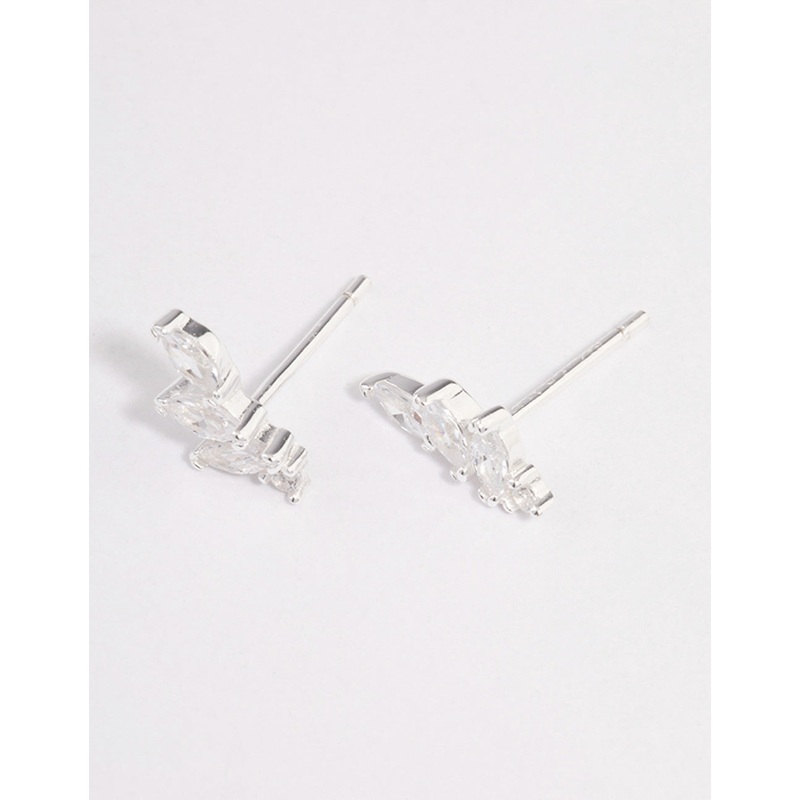 Sterling Silver Cubic Zirconia Climber Earrings
