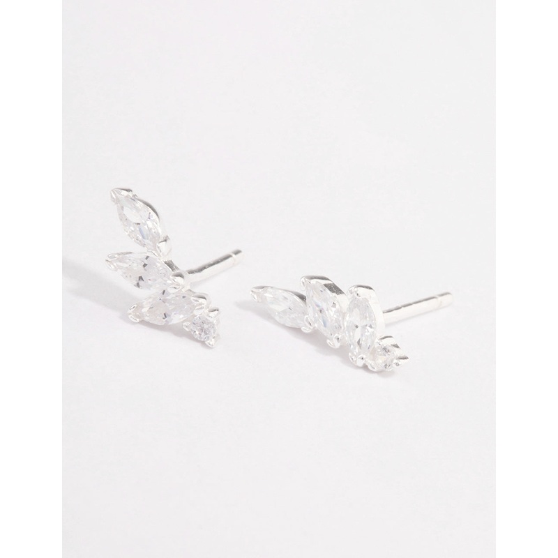Sterling Silver Cubic Zirconia Climber Earrings