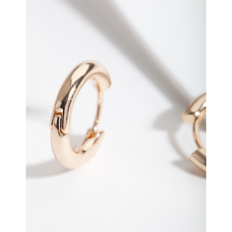 Gold 20mm Small Polished Hoop Earrings
