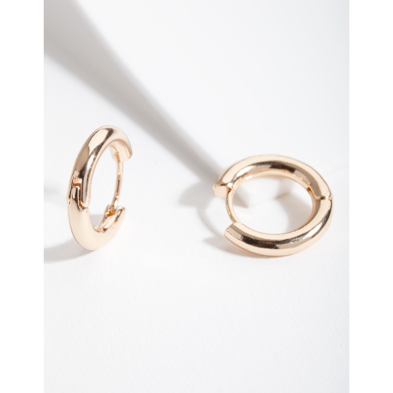 Gold 20mm Small Polished Hoop Earrings