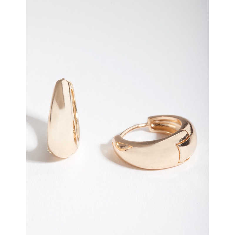 Gold Chunky Mini Huggie Earrings