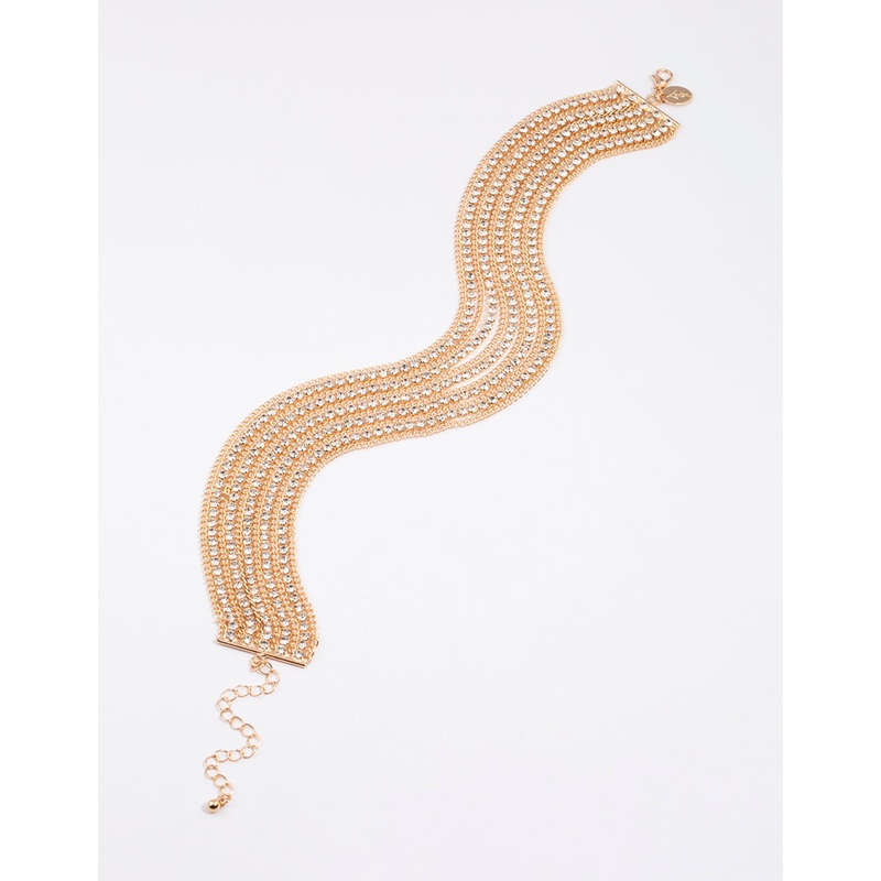 Gold Cup Chain Layered Choker